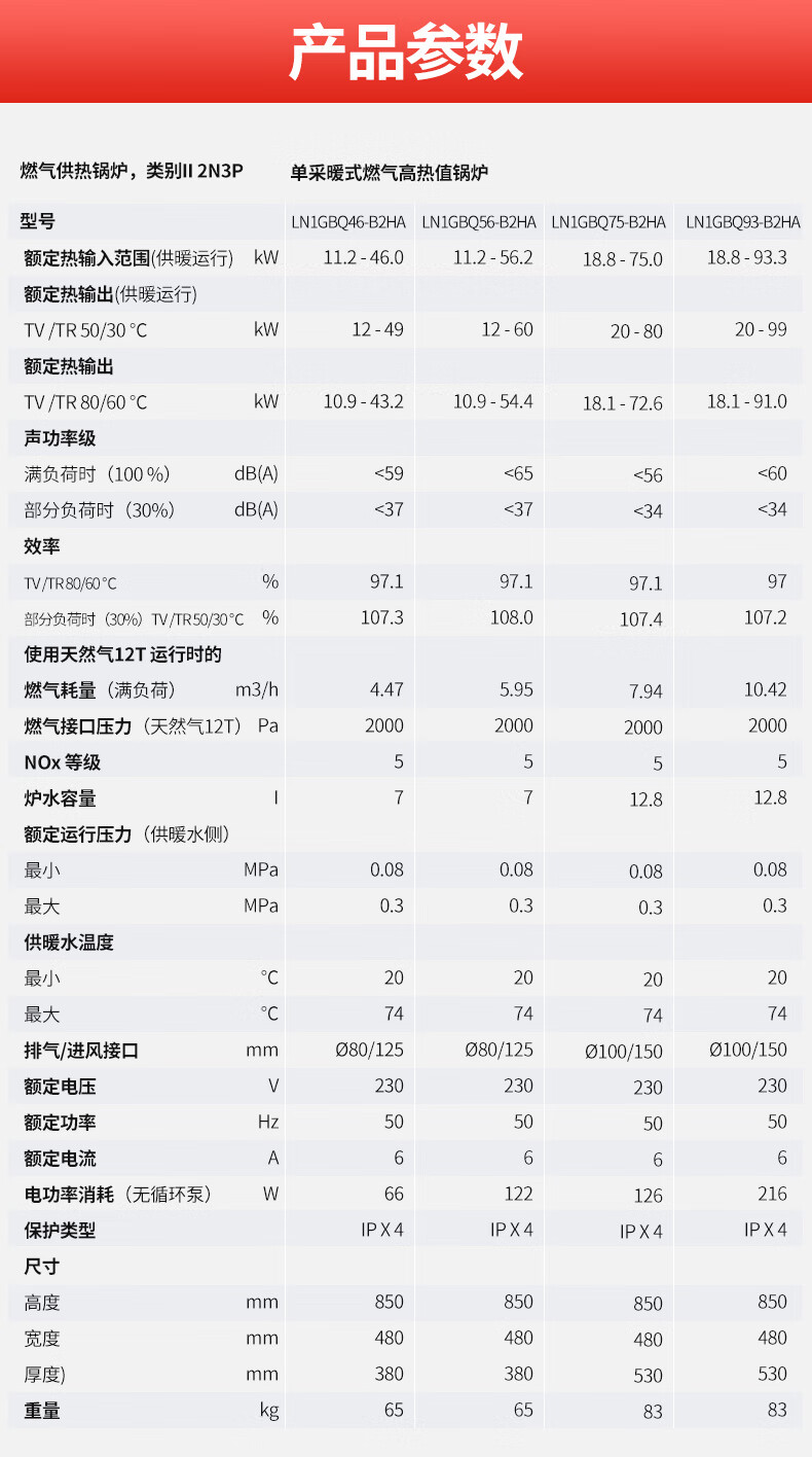 菲斯曼99kw原裝進口冷凝燃氣壁掛爐技術參數