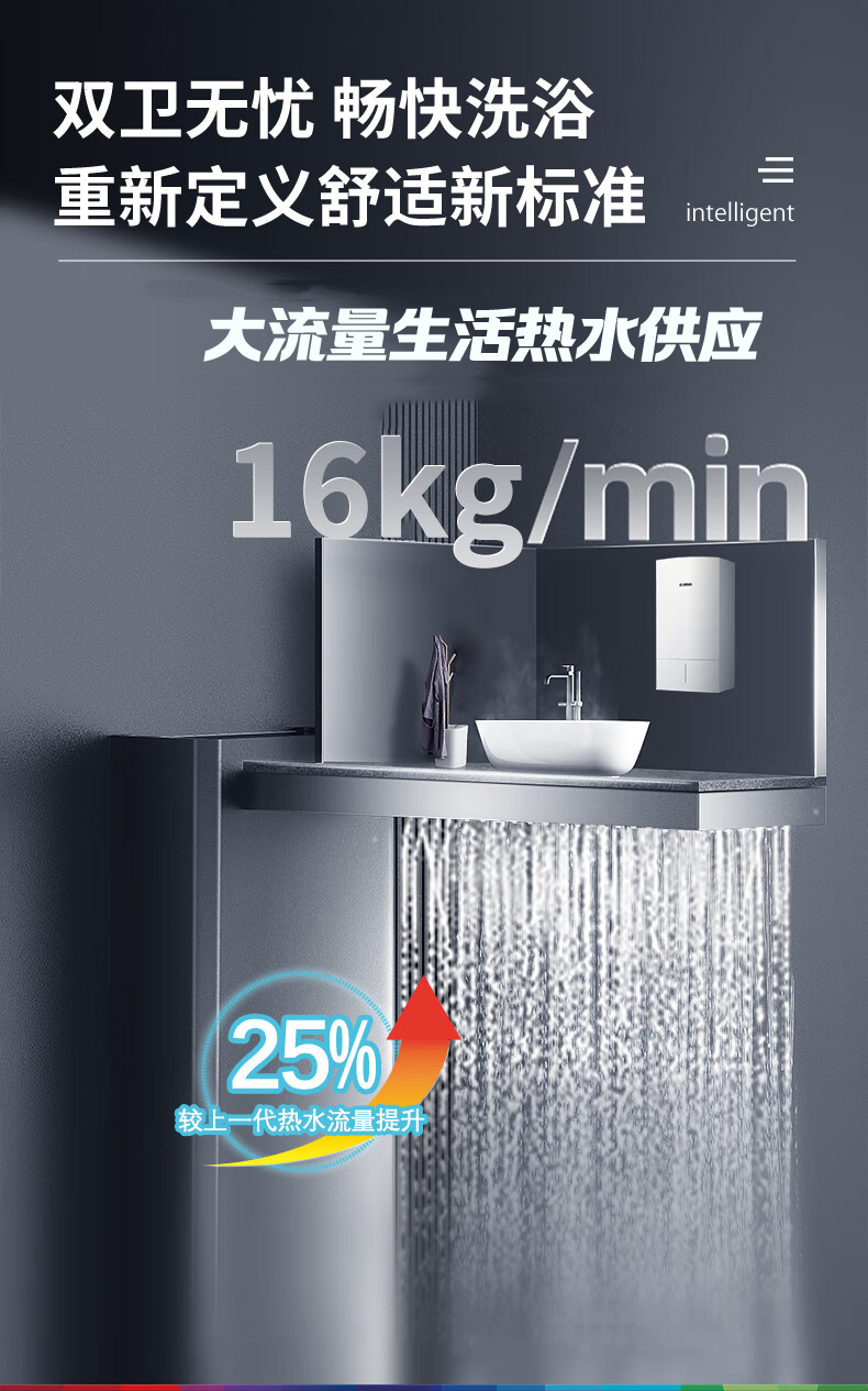 博世欧洲贵族冷凝式30kw采暖热水壁挂炉