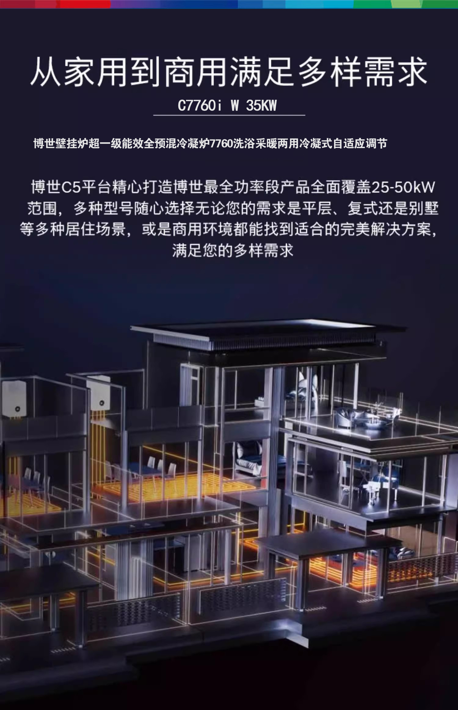博世C7760i W35千瓦冷凝式燃气壁挂炉